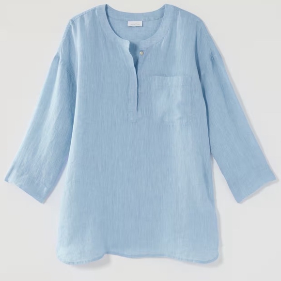 Pure Jill Linen One-Pocket Tunic Mirage and White - Picture 1 of 6